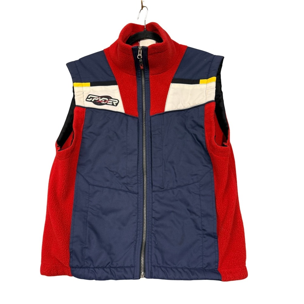 Spyder Vest Mens Small Red Blue Fleece Zip Front Ski‎ Snowboard Outdoor